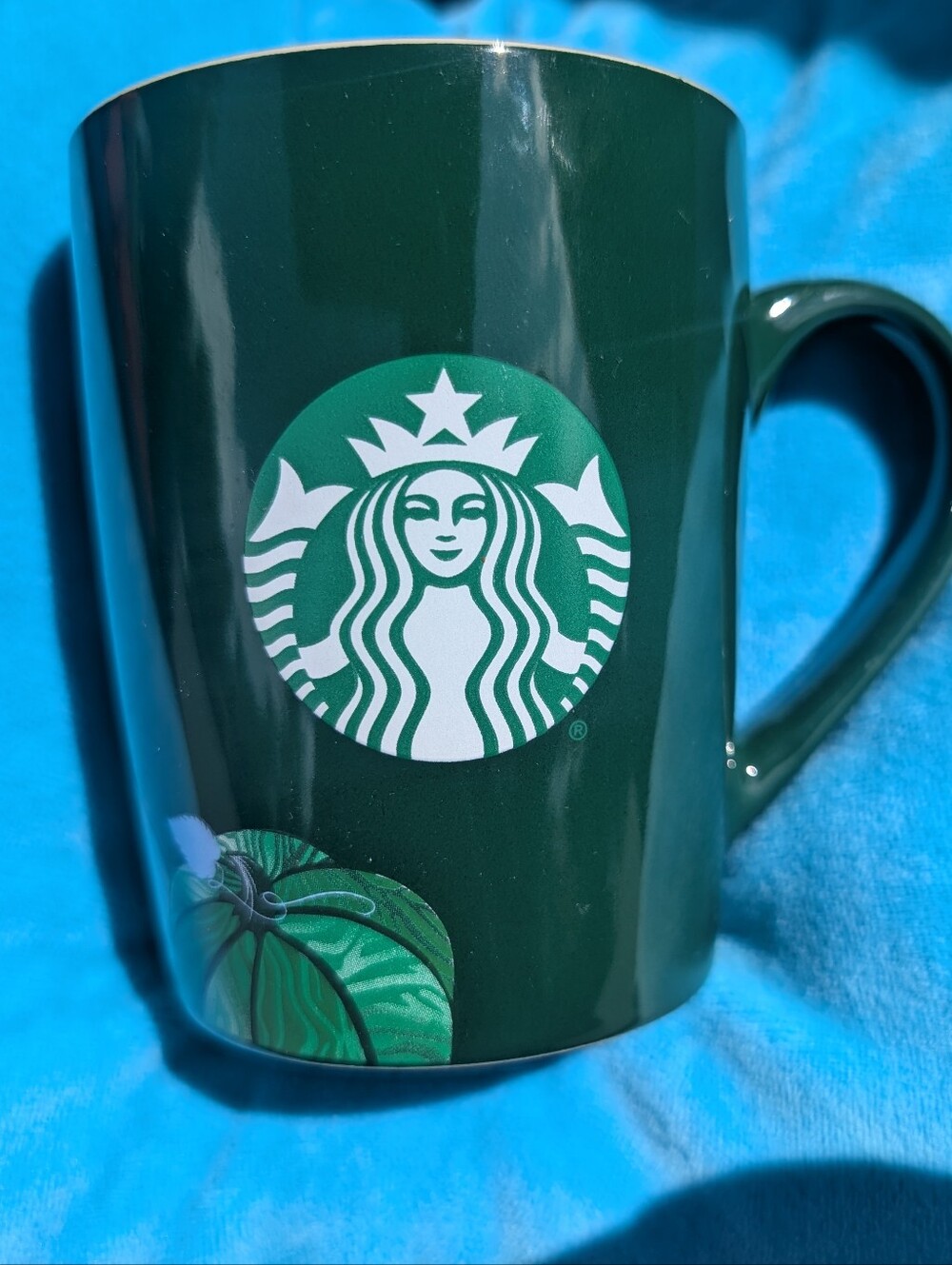 STARBUCKS - 2021 Green Siren Mermaid with Pumpkins On Green 10oz Coffee Mug